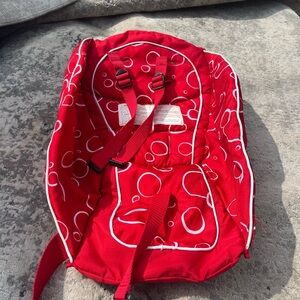 Red Kids Backpack with White Circle Pattern